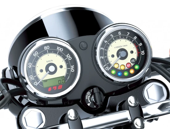 Kawasaki Meguro S1 mit Zubehör und leichten Custom-Anpassungen